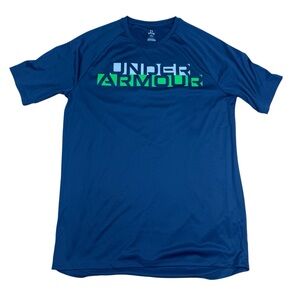 Under Armour Men's Navy and Green Tee